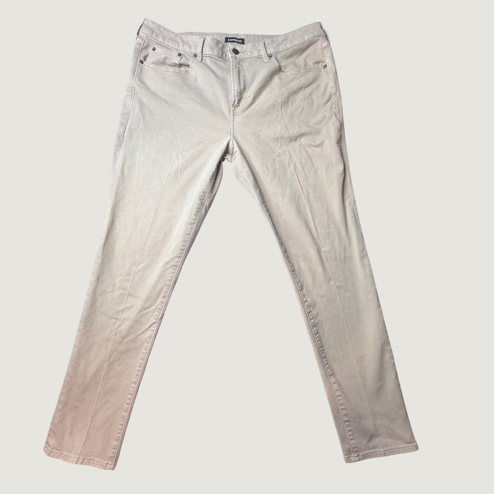 Express Pants Mens 38x32 (40x30) Skinny Khaki Stretch Twill Chino 5-Pocket